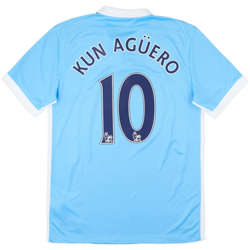 2015-16 Manchester City Home Shirt Kun Aguero #10 - 10/10 - (M)
