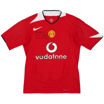 2004-06 Manchester United Signed Home Shirt - 8/10 - (S)