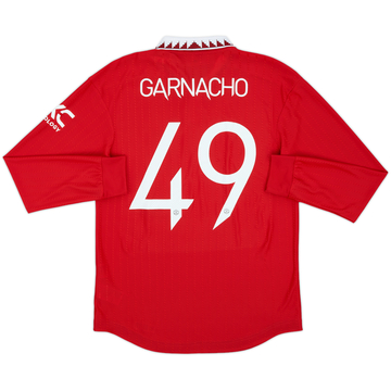 2022-23 Manchester United Authentic Home L/S Shirt Garnacho #49 (M)