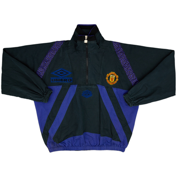 1995-96 Manchester United Umbro 1/4 Zip Drill Top - 7/10 - (M)