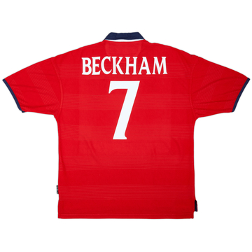 1999-01 England Away Shirt Beckham #7 - 6/10 - (L)