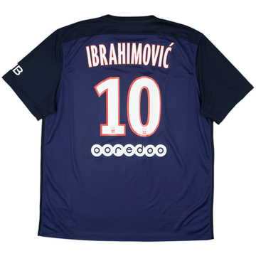 2015-16 Paris Saint-Germain Home Shirt Ibrahimovic #10 - 7/10 - (XL)