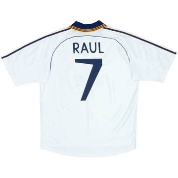 1998-00 Real Madrid Home Shirt Raul #7 - 9/10 - (L)