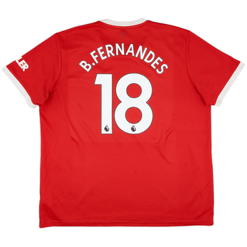 2021-22 Manchester United Home Shirt B.Fernandes #18 - 8/10 - (XXL)