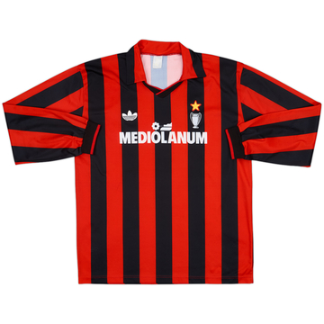 1990-91 AC Milan Home L/S Shirt - 9/10 - (XL)