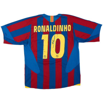 2005-06 Barcelona Home Shirt Ronaldinho #10 - 5/10 - (L)