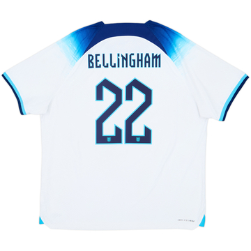 2022-23 England Authentic Home Shirt Bellingham #22 - 10/10 - (XXL)