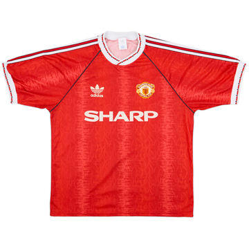 1990-92 Manchester United Home Shirt - 8/10 - (L)