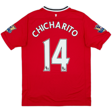 2011-12 Manchester United Home Shirt Chicharito #14 - 7/10 - (XL.Boys)