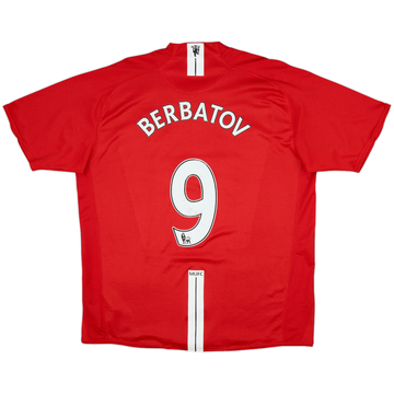 2007-09 Manchester United Home Shirt Berbatov #9 - 6/10 - (XL)