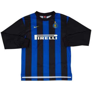 2000-01 Inter Milan Basic Home L/S Shirt - 7/10 - (L.Boys)