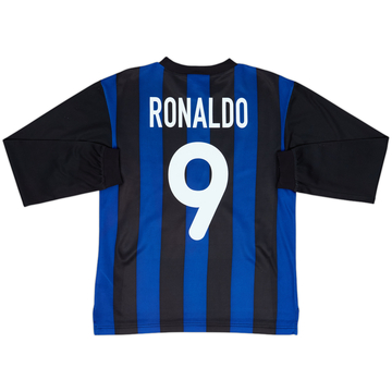 2000-01 Inter Milan Basic Home L/S Shirt Ronaldo #9 - 6/10 - (XL.Boys)