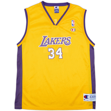1999-02 LA Lakers O'Neal #34 Champion Home Jersey - 9/10 - (XL.Boys)