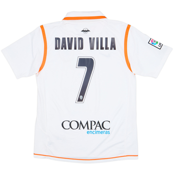 2007-08 Valencia Home Shirt David Villa #7 - 8/10 - (L)