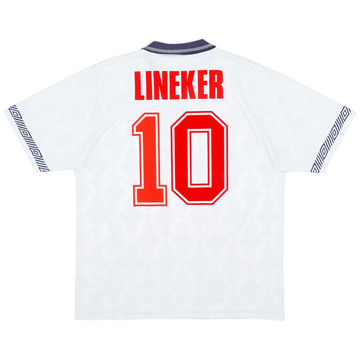 1990-92 England Home Shirt Lineker #10 - 6/10 - (L)