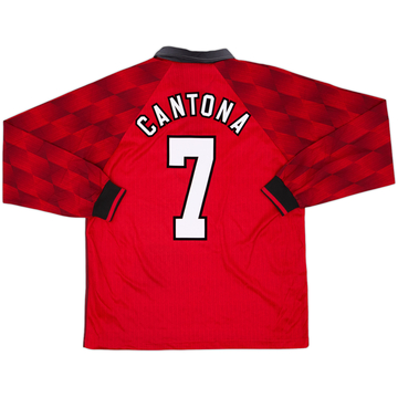 1996-98 Manchester United Home L/S Shirt Cantona #7 - 8/10 - (L)