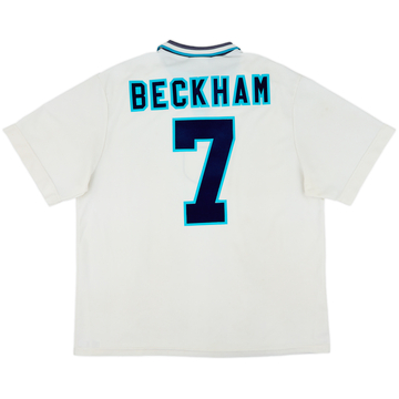 1995-97 England Home Shirt Beckham #7 - 6/10 - (XXL)