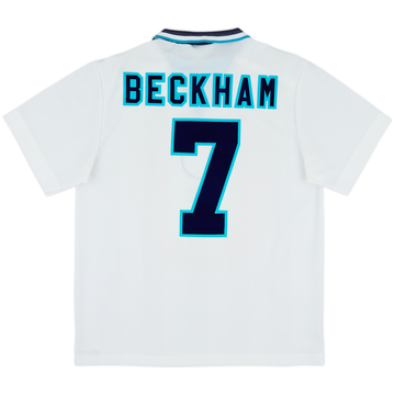 1995-97 England Home Shirt Beckham #7 - 8/10 - (L)