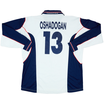 2001-02 Cosenza Match Issue Away L/S Shirt Oshadogan #13