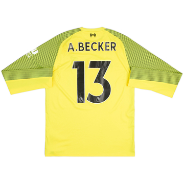 2018-19 Liverpool GK Shirt A.Becker #13 - 5/10 - (S)