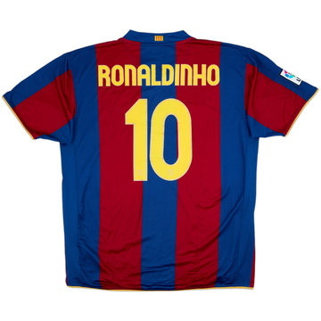 2007-08 Barcelona Home Shirt Ronaldinho #10 - 8/10 - (XXL)