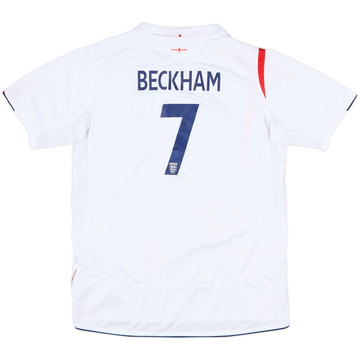 2005-07 England Home Shirt Beckham #7 - 7/10 - (XL.Boys)