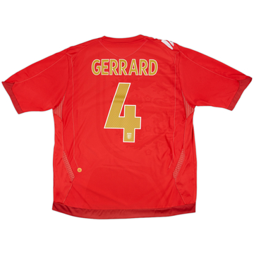 2006-08 England Away Shirt Gerrard #4 - 6/10 - (XXL)