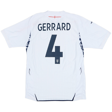 2007-09 England Home Shirt Gerrard #4 - 6/10 - (L)