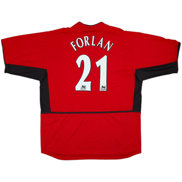 2002-04 Manchester United Signed Home Shirt Forlan #21 - 7/10 - (XXL)