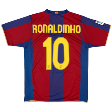 2007-08 Barcelona Home Shirt Ronaldinho #10 - 6/10 - (M)