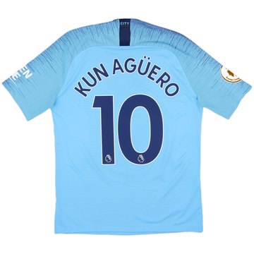 2018-19 Manchester City Authentic Home Shirt Kun Aguero #10 - 5/10 - (M)