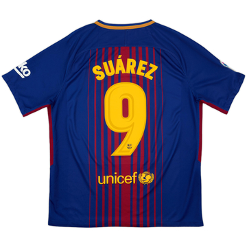 2017-18 Barcelona Home Shirt Suarez #9 - 8/10 - (L)
