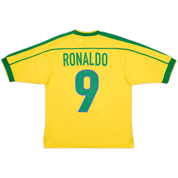 1998-00 Brazil Home Shirt Ronaldo #9 - 6/10 - (S)