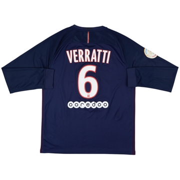 2016-17 Paris Saint-Germain Home L/S Shirt Verratti #6 - 7/10 - (L)