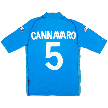 2002 Italy Home Shirt Cannavaro #5 - 7/10 - (XL)