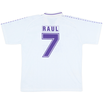 1996-97 Real Madrid Taquy Home Shirt Raul #7 - 8/10 - (L)