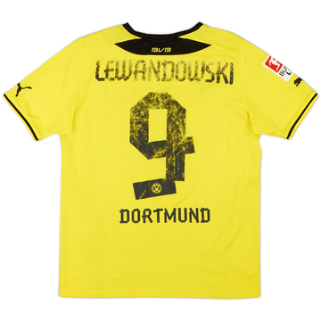 2013-14 Borussia Dortmund Home Shirt Lewandowski #9 - 4/10 - (XL.Boys)
