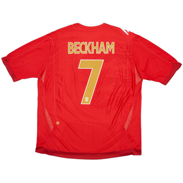 2006-08 England Away Shirt Beckham #7 - 6/10 - (XXL)