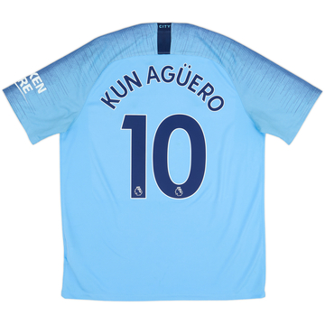 2018-19 Manchester City Home Shirt Kun Aguero #10 - 7/10 - (L)
