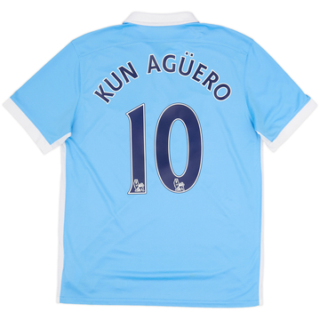 2015-16 Manchester City Home Shirt Kun Aguero #10 - 7/10 - (M)
