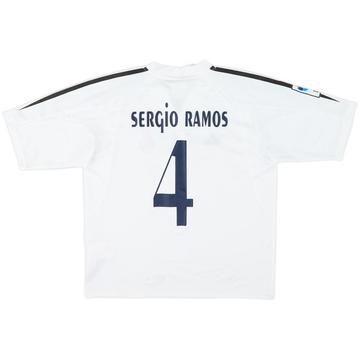 2004-05 Real Madrid Home Shirt Sergio Ramos #4 - 7/10 - (M.Boys)