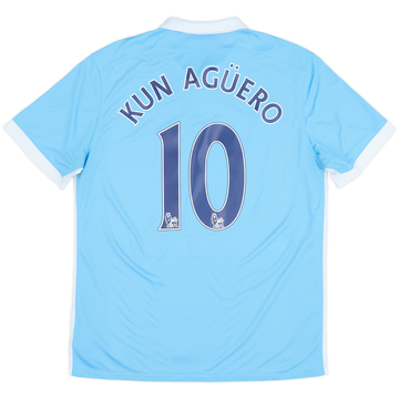 2015-16 Manchester City Home Shirt Kun Aguero #10 - 9/10 - (L)