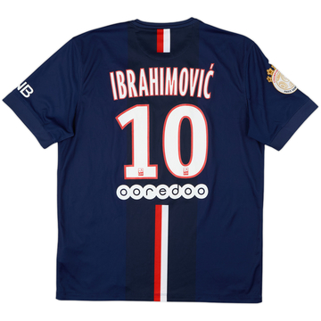 2014-15 Paris Saint-Germain Home Shirt Ibrahimovic #10 - 8/10 - (L)