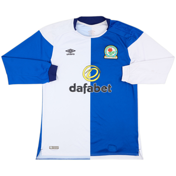 2017-18 Blackburn Rovers Home L/S Shirt - 6/10 - (L)