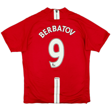 2007-09 Manchester United Home Shirt Berbatov #9 - 7/10 - (L)