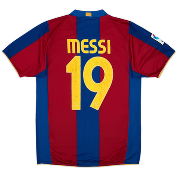 2007-08 Barcelona Home Shirt Messi #19 - 6/10 - (S)