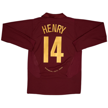 2005-06 Arsenal Home L/S Shirt Henry #14 - 8/10 - (L)