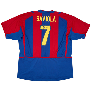 2002-03 Barcelona Home Shirt Saviola #7 - 8/10 - (XXL)