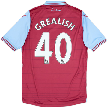 2015-16 Aston Villa Home Shirt Grealish #40 - 5/10 - (S)