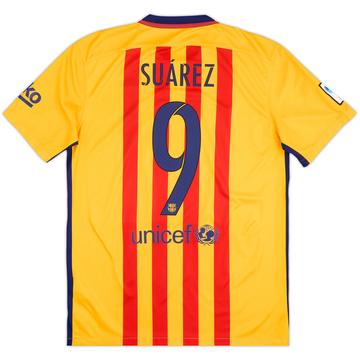 2015-16 Barcelona Away Shirt Suarez #9 - 9/10 - (M)